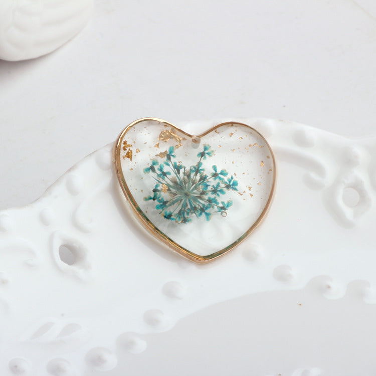 Wholesale 10pcs/packDIY accessories vintage glue transparent everlasting flower pearl earrings